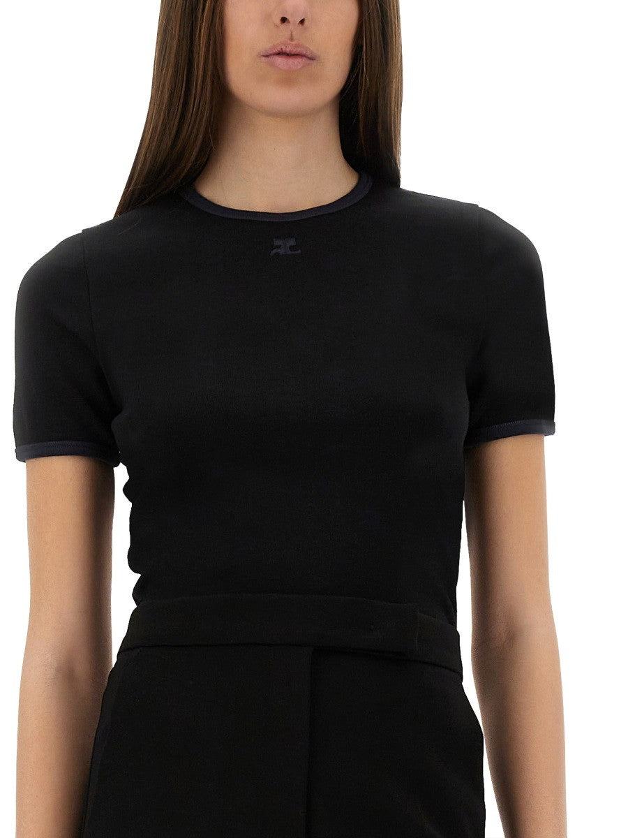 COURREGES - ’Heritage Contrast’ T Shirt - Home-&gt;Woman-&gt;Clothing-&gt;t-shirts