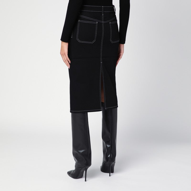 Courreges - Courreges Courrèges Black denim midi skirt - Skirts