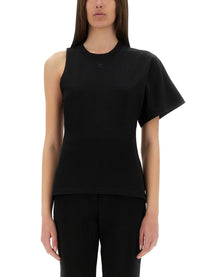 COURREGES - Courreges One Shoulder T Shirt In Scuba - Women’s Tops