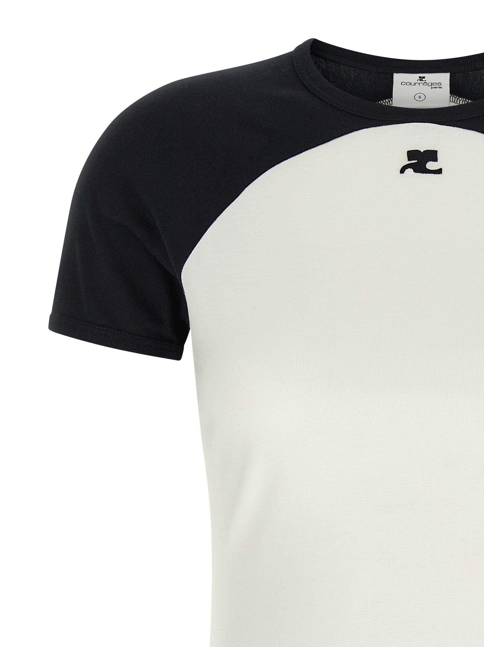 COURREGES - COURREGES - ’Circle Contrast’ T-shirt - Women’s Tops