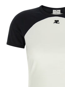 COURREGES - COURREGES - ’Circle Contrast’ T-shirt - Women’s Tops