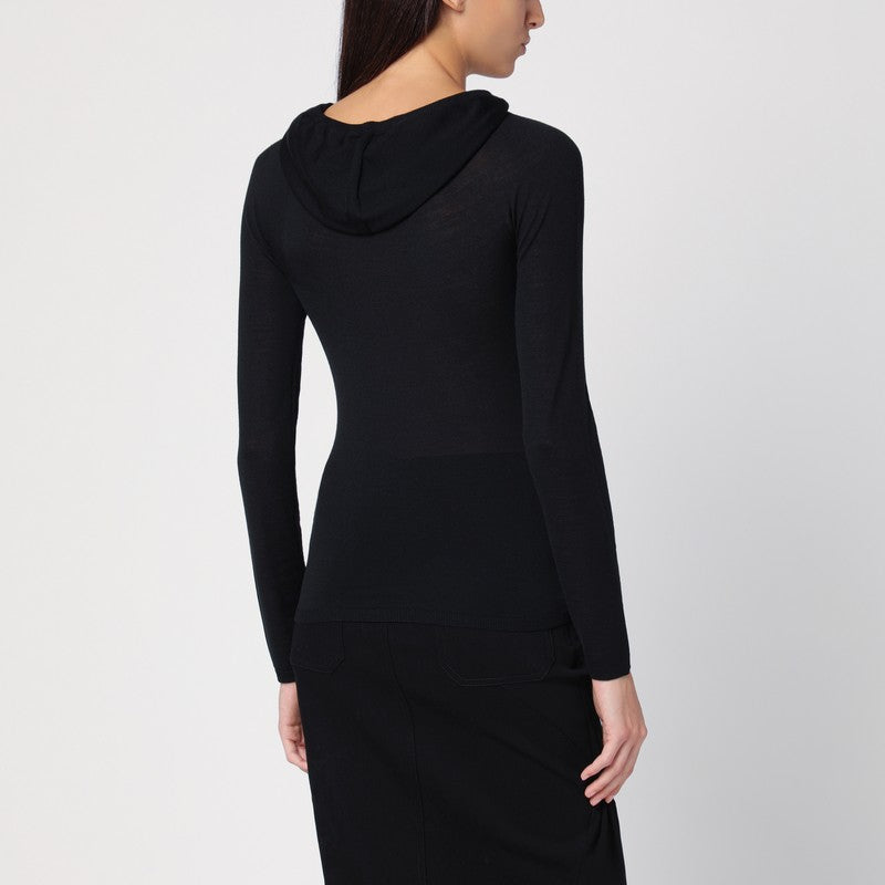 Courreges - Courreges Courrèges Light wool black hooded sweater - Women’s Tops