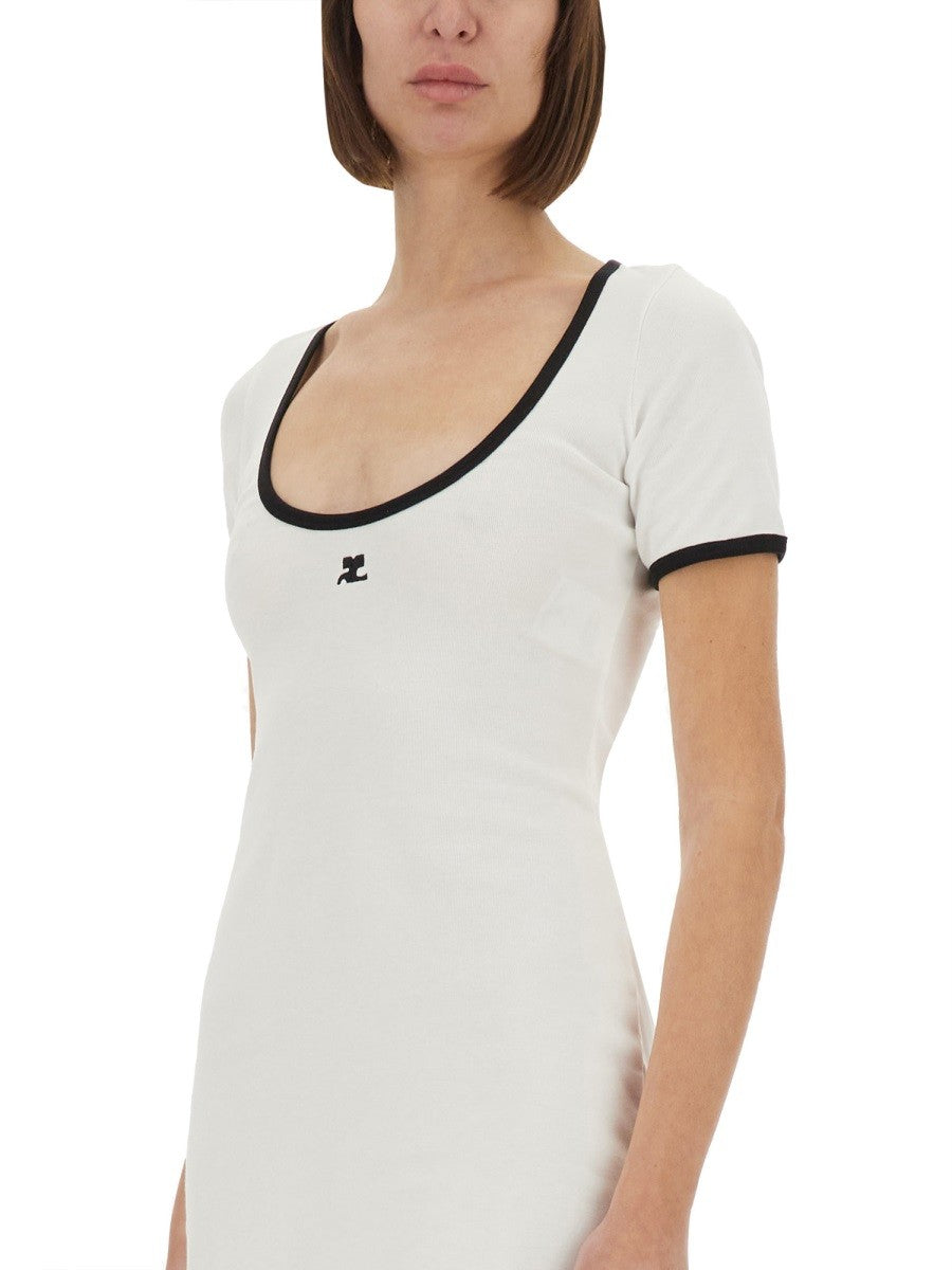 COURREGES - ’Holistic Contrast’ Mini Dress - Home-&gt;Woman-&gt;Clothing-&gt;Dresses