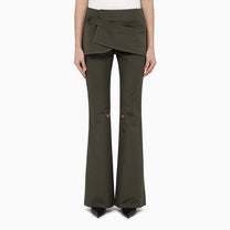 Courreges - Courreges Courrèges Military green cotton mini skirt trousers - Trousers