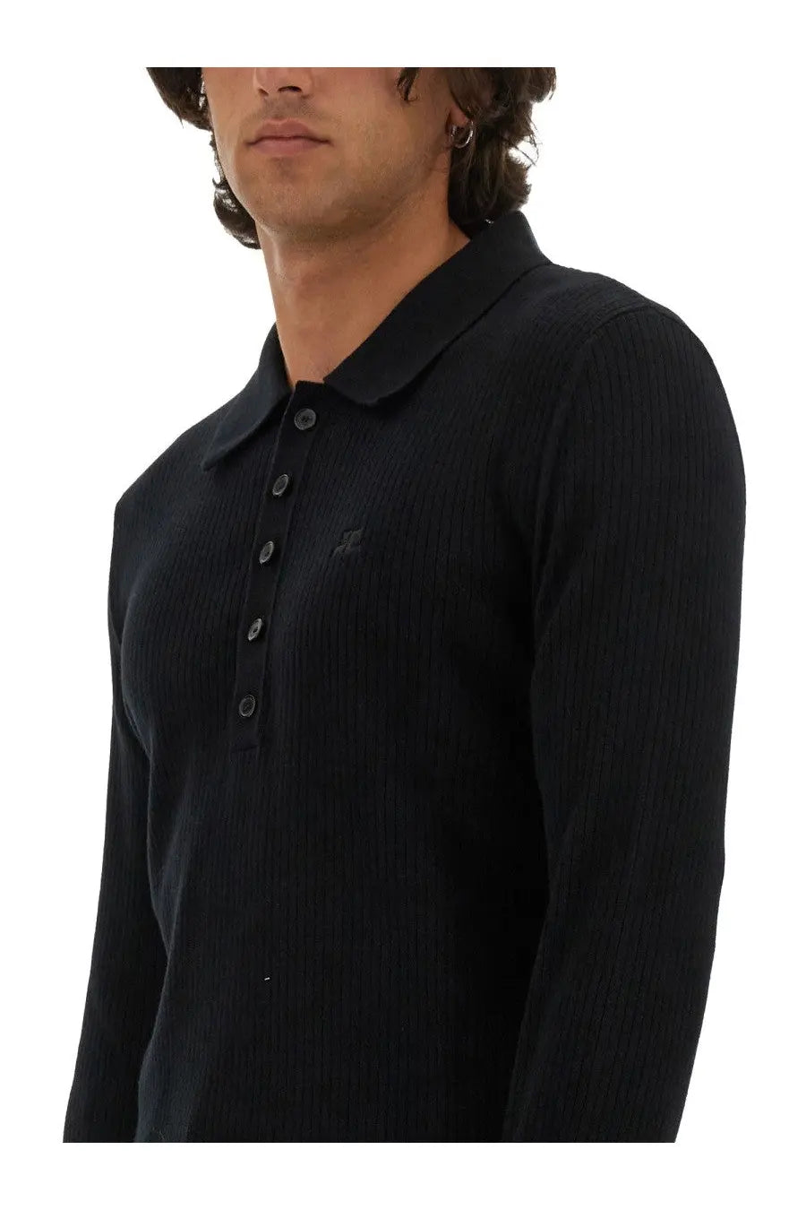 courrèges Men's Polo Black, view 4