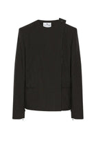 courrèges Women's Buckle Pinstripes Jacket Black