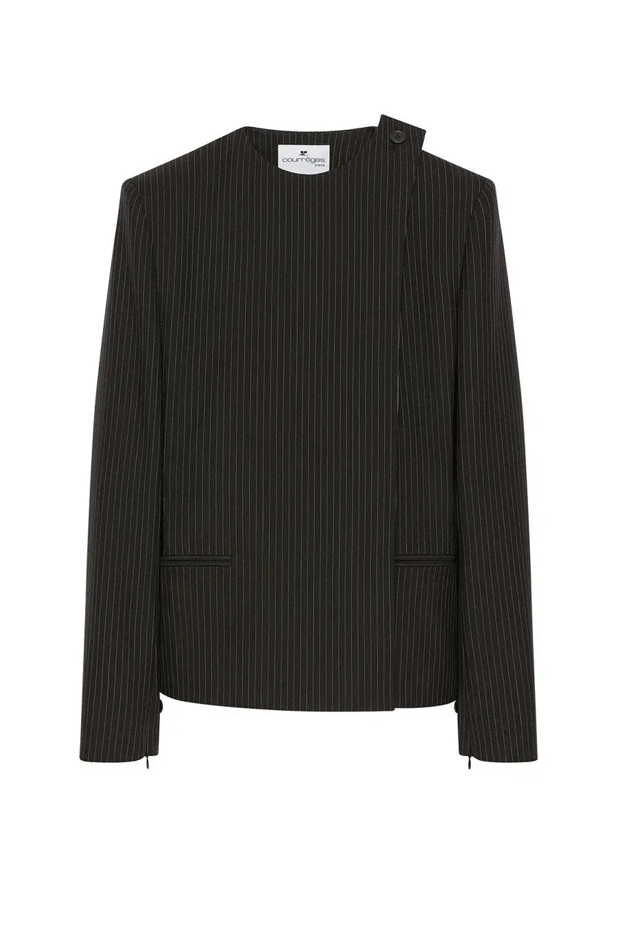 courrèges Women's Buckle Pinstripes Jacket Black