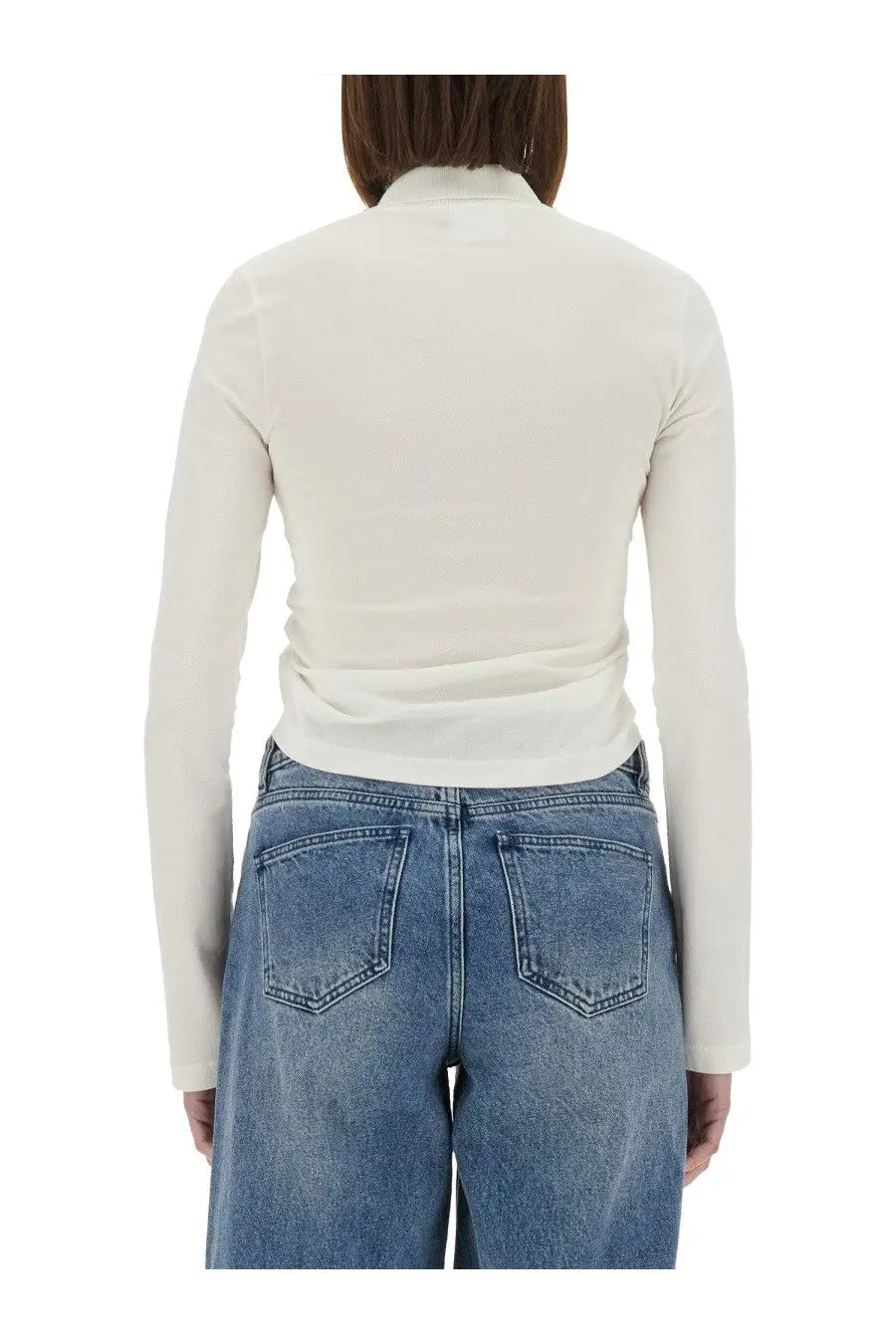 courrèges Women's Cropped Polo Shirt Twist White, view 4