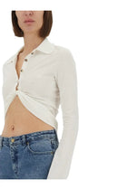 courrèges Women's Cropped Polo Shirt Twist White, view 3