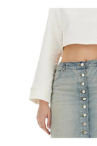 courrèges Women's Cropped Sweatshirt White, view 4
