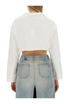 courrèges Women's Cropped Sweatshirt White, view 3