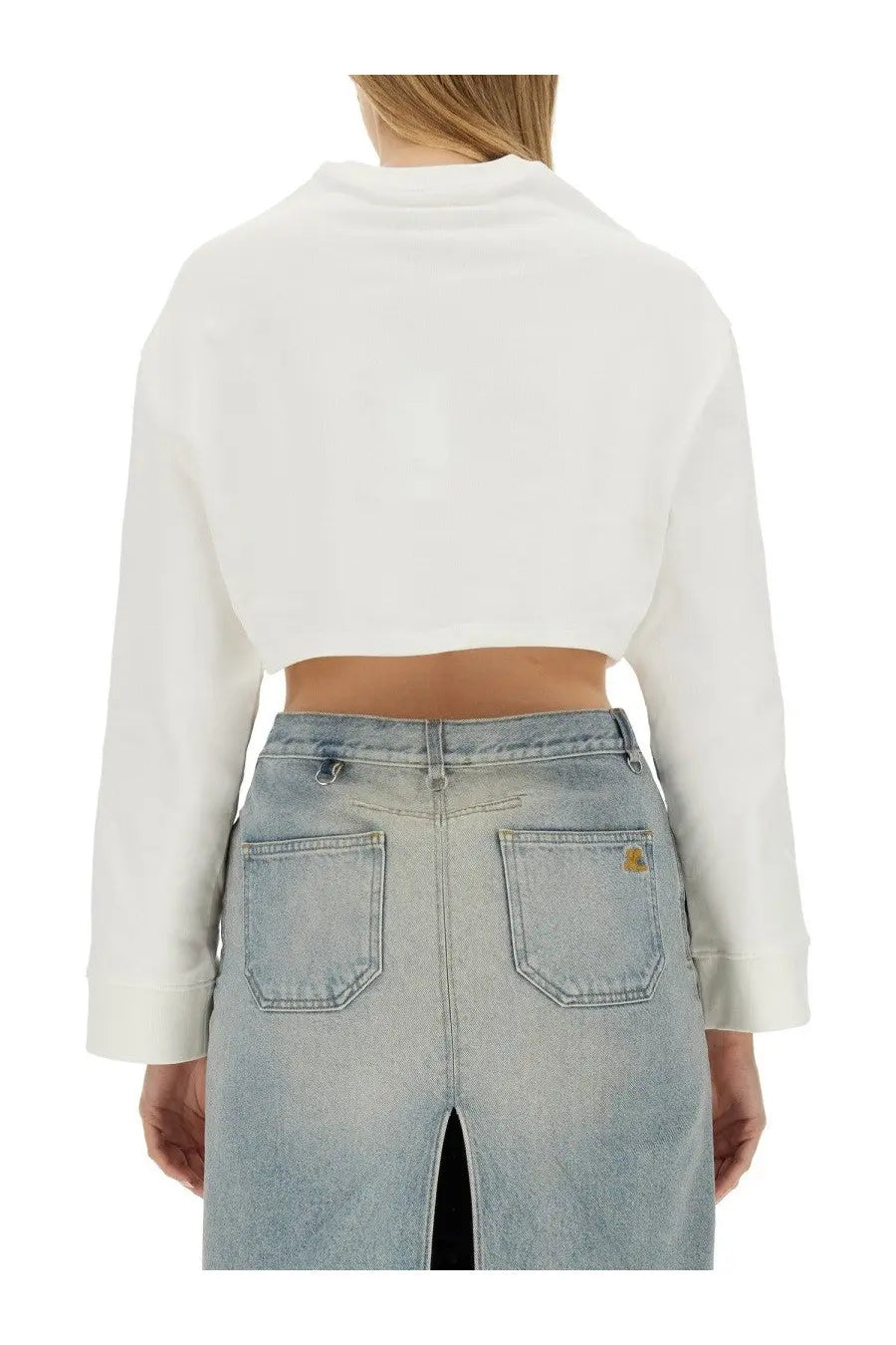 courrèges Women's Cropped Sweatshirt White, view 3