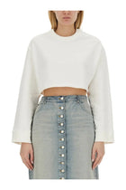 courrèges Women's Cropped Sweatshirt White