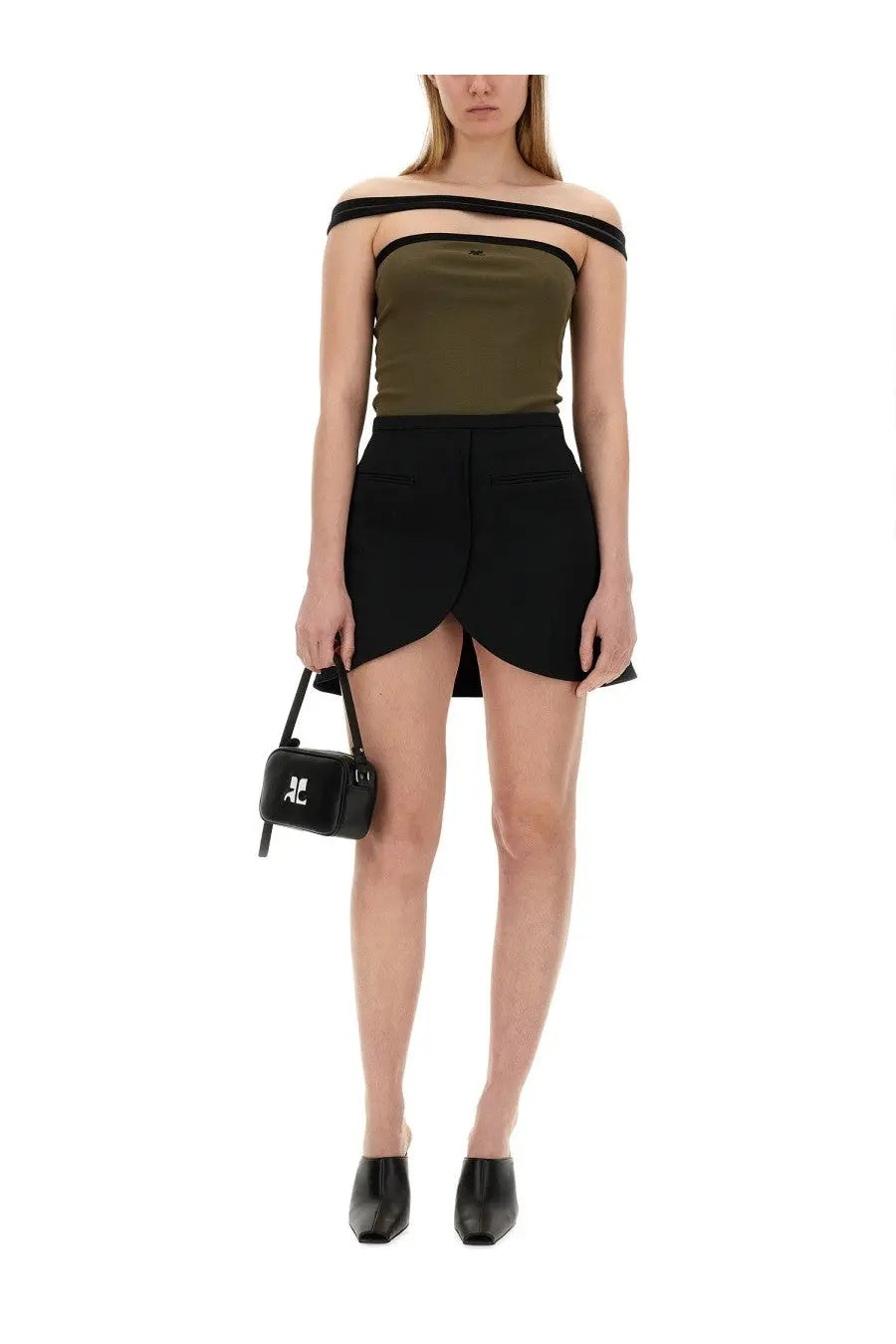 courrèges Women's Ellipse Mini Skirt Black, view 2