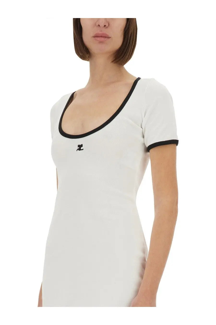 courrèges Women's Holistic Contrast Mini Dress White, view 4