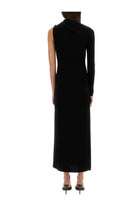courrèges Women's Long One Shoulder Dress Black, view 3