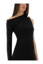 courrèges Women's Long One Shoulder Dress Black, view 4