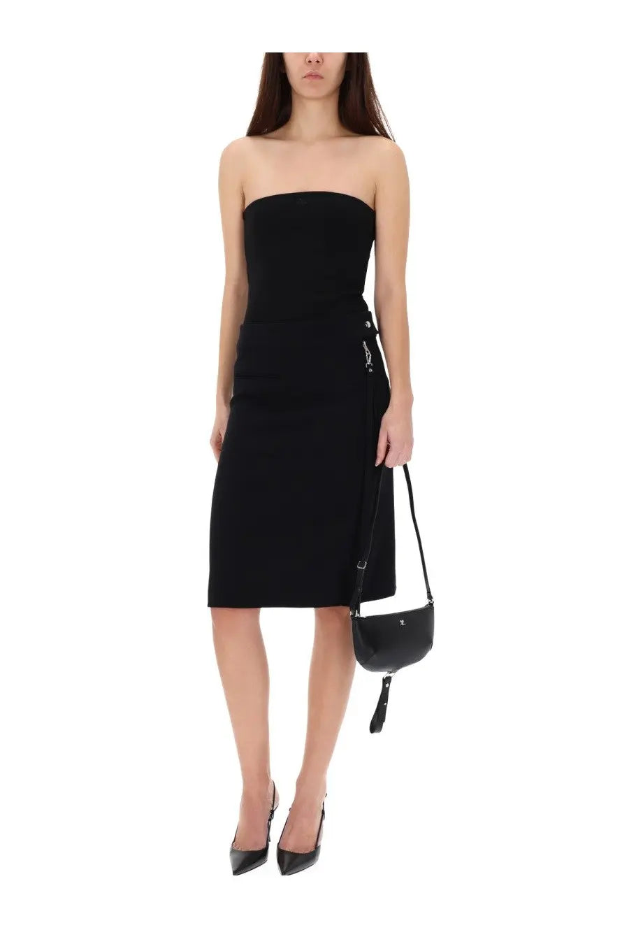 courrèges Women's Midi Skirt Black, view 2