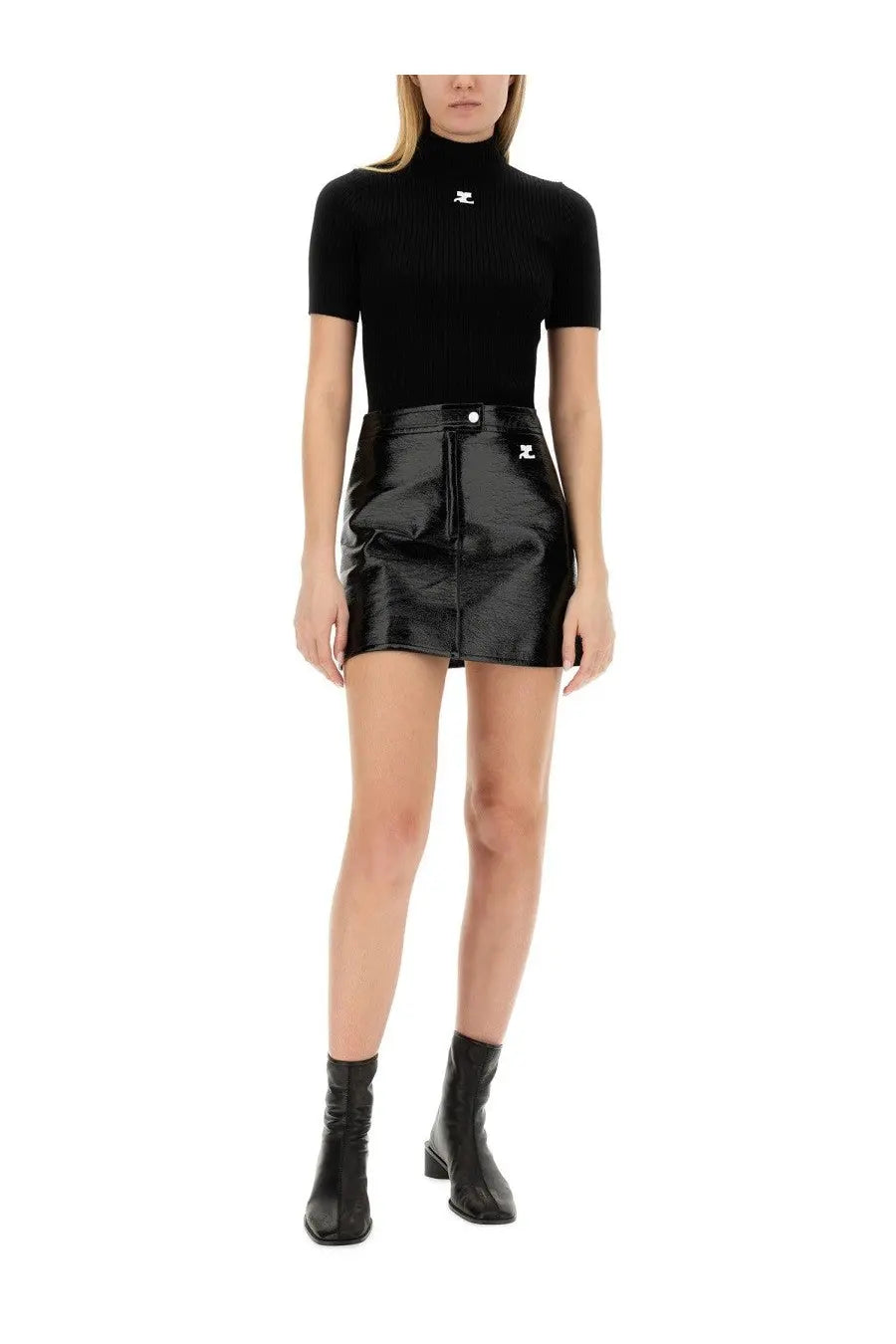courrèges Women's Reedition Knitted Shirt Black, view 2