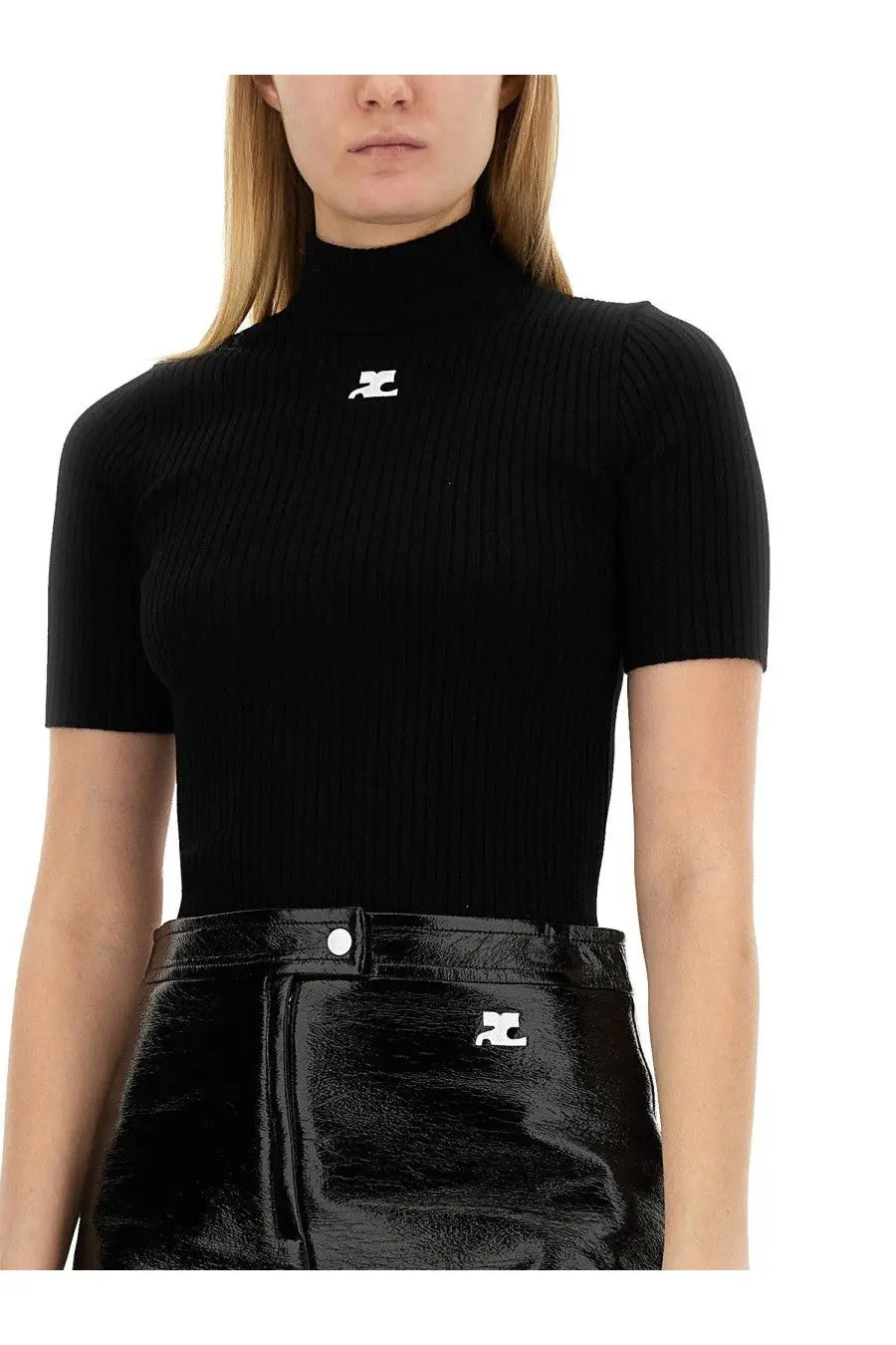 courrèges Women's Reedition Knitted Shirt Black, view 4
