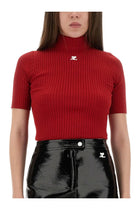 courrèges Women's Reedition Knitted Shirt Red, view 4