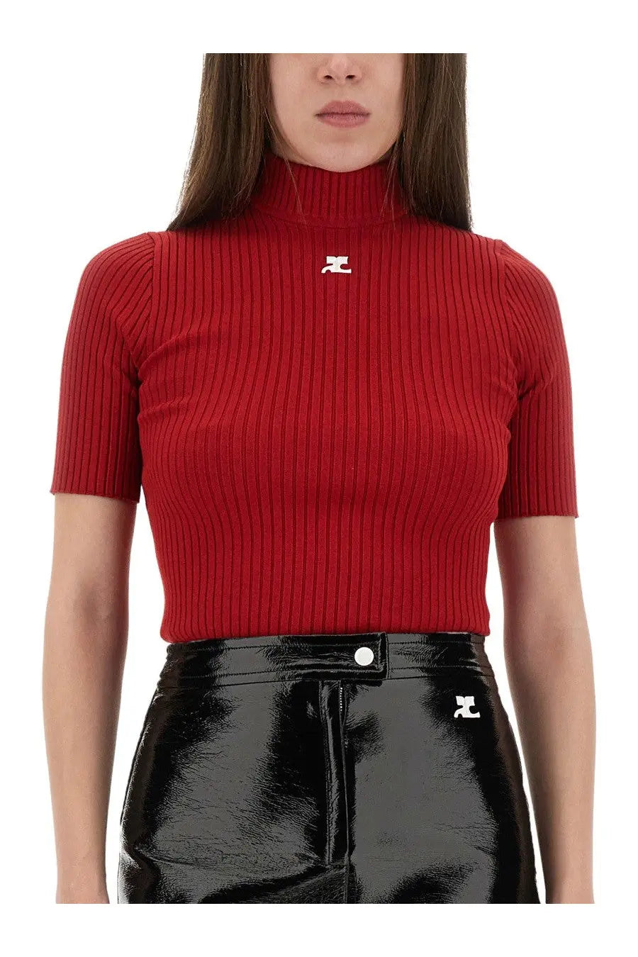 courrèges Women's Reedition Knitted Shirt Red, view 4