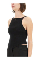 courrèges Women's Ribbed Tank Top Black, view 4