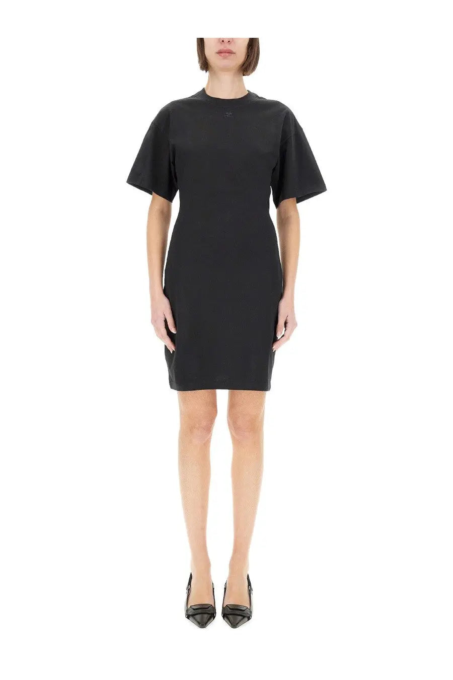 courrèges Women's Short Cotton Dress Black