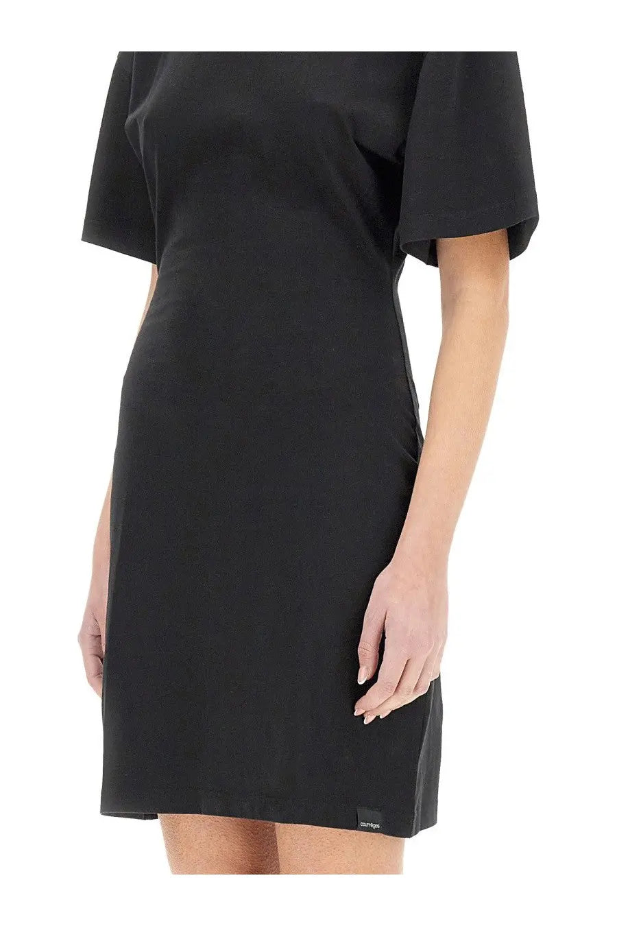 courrèges Women's Short Cotton Dress Black, view 4