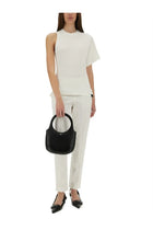 courrèges Women's One Shoulder Shirt in Scuba White, view 2