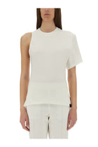 courrèges Women's One Shoulder Shirt in Scuba White