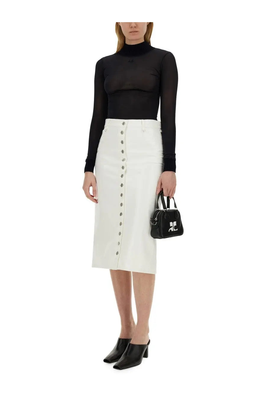 courrèges Women's Skirt White, view 2