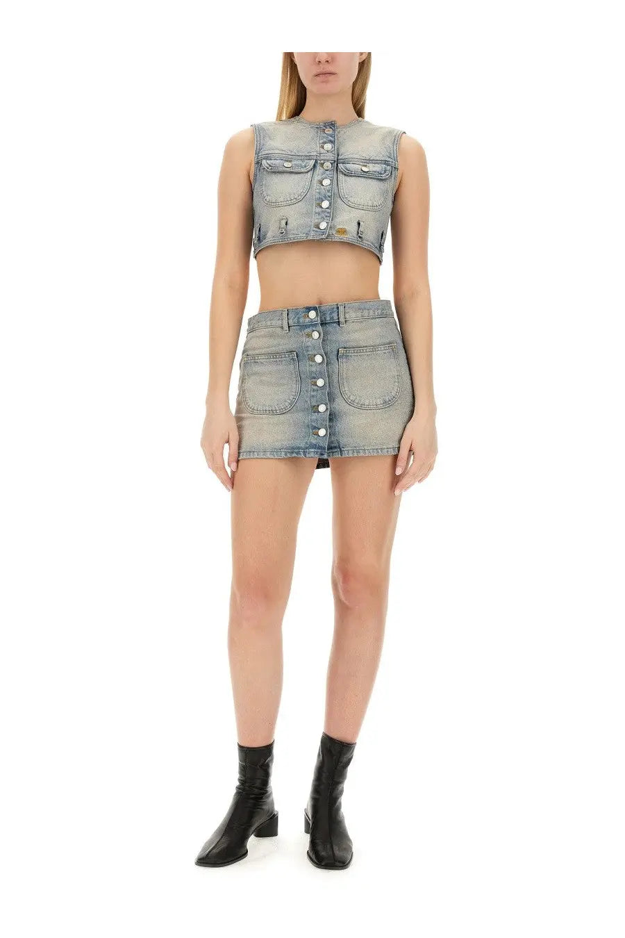 courrèges Women's Top Cropped Blue, view 2
