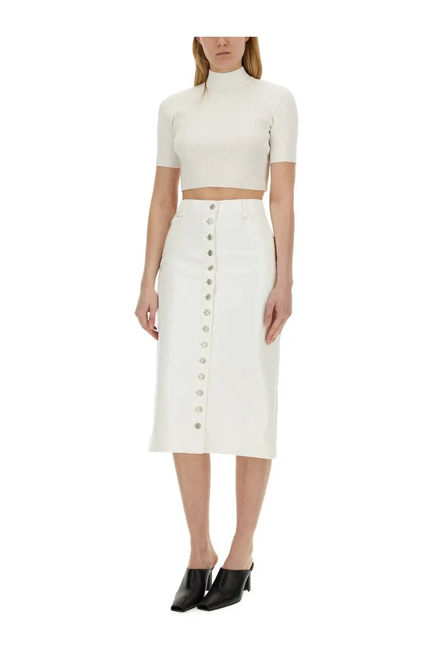 courrèges Women's Top Cropped White, view 2