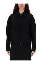 courrèges Women's Wool Bomber Jacket Black, view 3