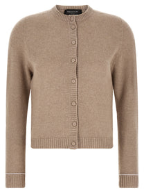 Fabiana Filippi Covered Buttons Cardigan Beige