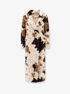 Valentini 1972 Women's Cow Print Double Breasted Coat White