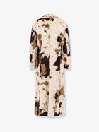 Valentini 1972 Women's Cow Print Double Breasted Coat White