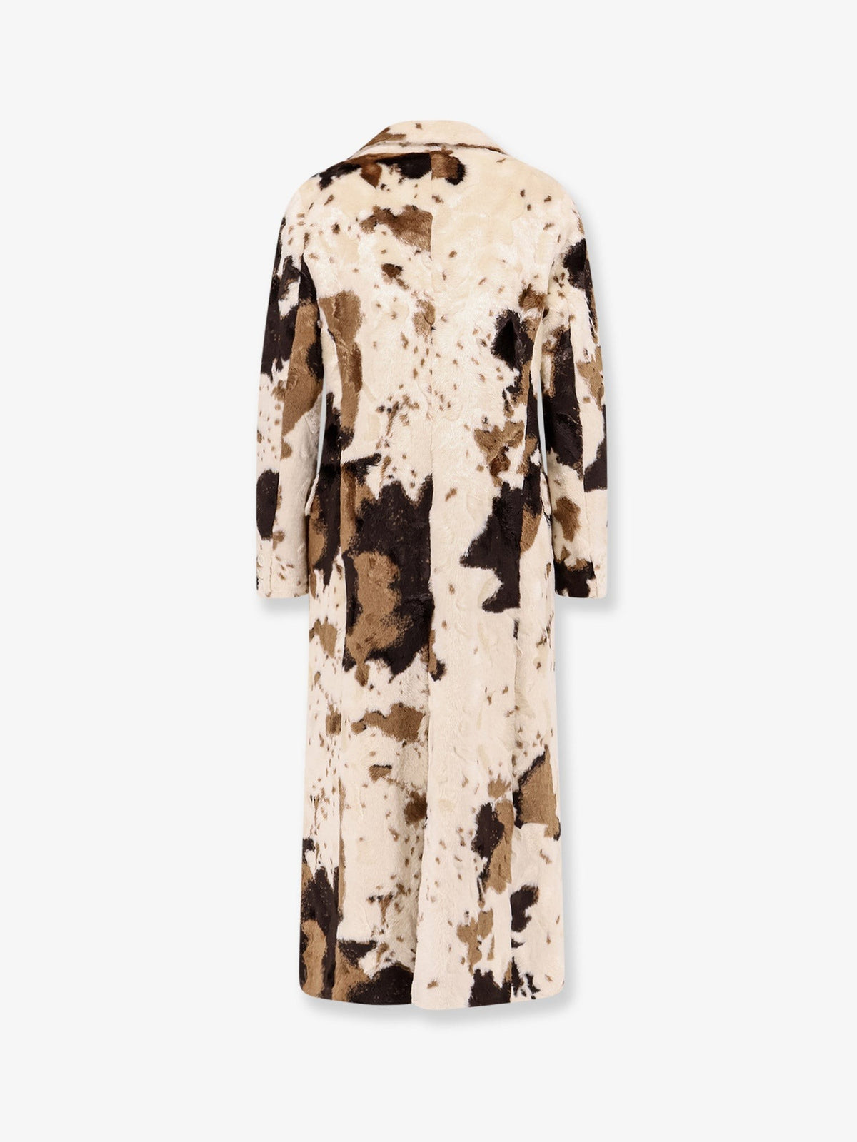 Valentini 1972 Women's Cow Print Double Breasted Coat White