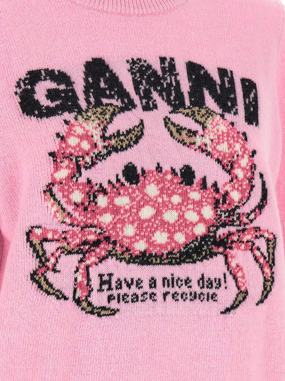 Ganni Crab Sweater Blue, view 4
