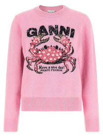 Ganni Crab Sweater Blue