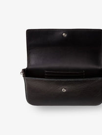 Fendi Women's Crackled Leather Wallet on Chain Tube Crossbody Bag Black
