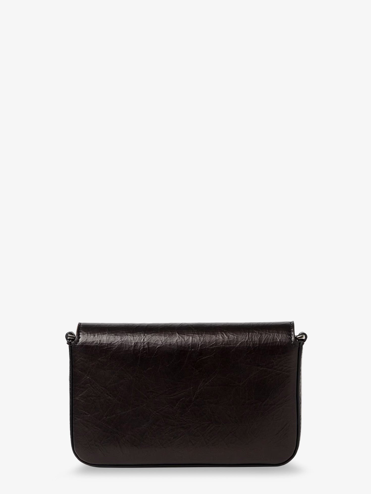 Fendi Women's Crackled Leather Wallet on Chain Tube Crossbody Bag Black