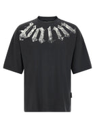 Palm Angels Craquelé Gothic Print Shirt Black