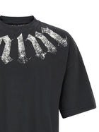Palm Angels Craquelé Gothic Print Shirt Black, view 3