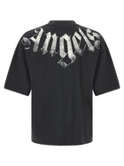Palm Angels Craquelé Gothic Print Shirt Black, view 2