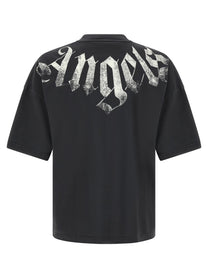 Palm Angels Craquelé Gothic Print Shirt Black