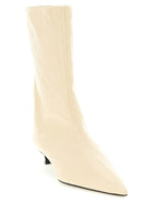 Jil Sander Craquelé Leather Ankle Boots Beige, view 2