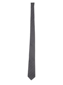 Saint Laurent Men's Jacquard Silk Striped Tie Grey
