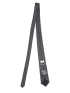 Saint Laurent Men's Jacquard Silk Striped Tie Grey, view 3